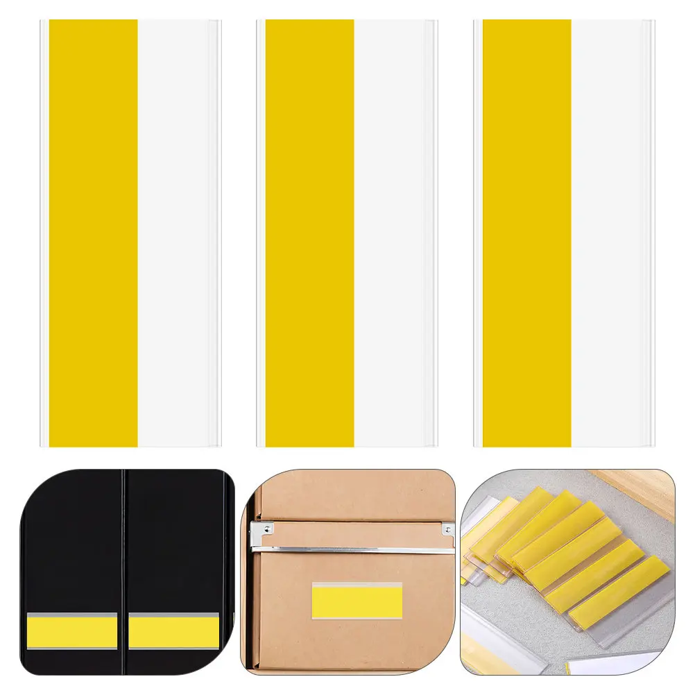 50Pcs Clear Plastic Price Label Holders Adhesive Strips Supermarket Shelf Price Tag Holders Retail Store Pricing Display