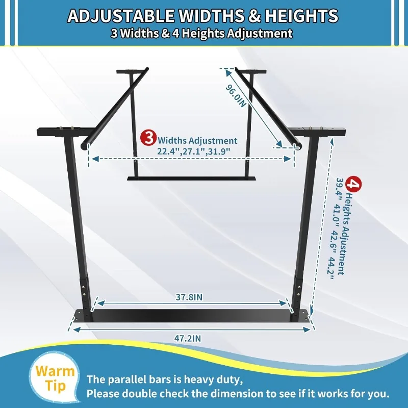 Walking assist bar for rehab & walking balance issues, Adjustable height & width (8FT)