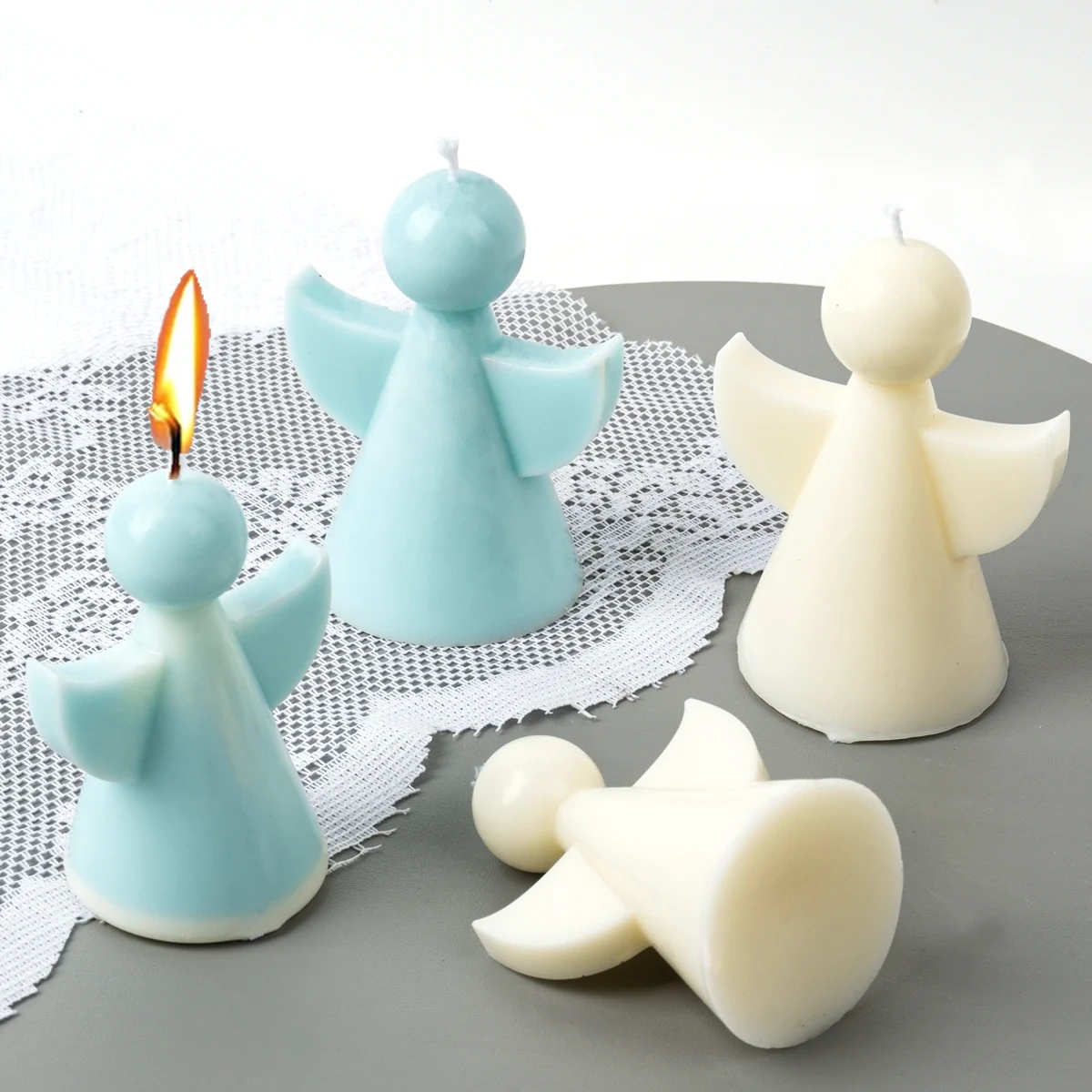 3D Cute Angel Shape Candle Silicone Mold DIY Scented Candles Soap Molds Plaster Resin Concrete Craft Gift Making Home Decoration