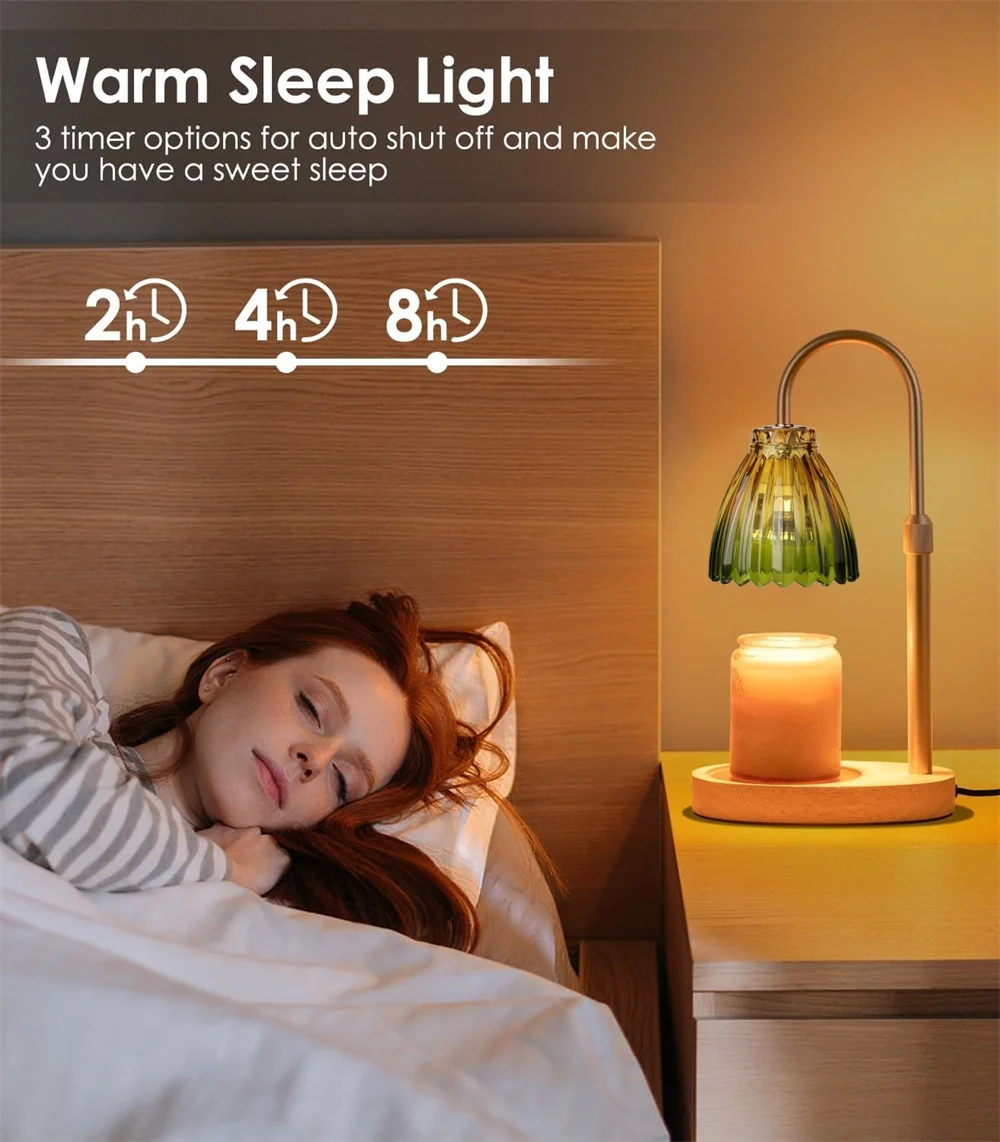 Petal Shape Candle Warmer Lamp Retro Tray Aromatherapy Night Light Home Decoration Desk Lighting
