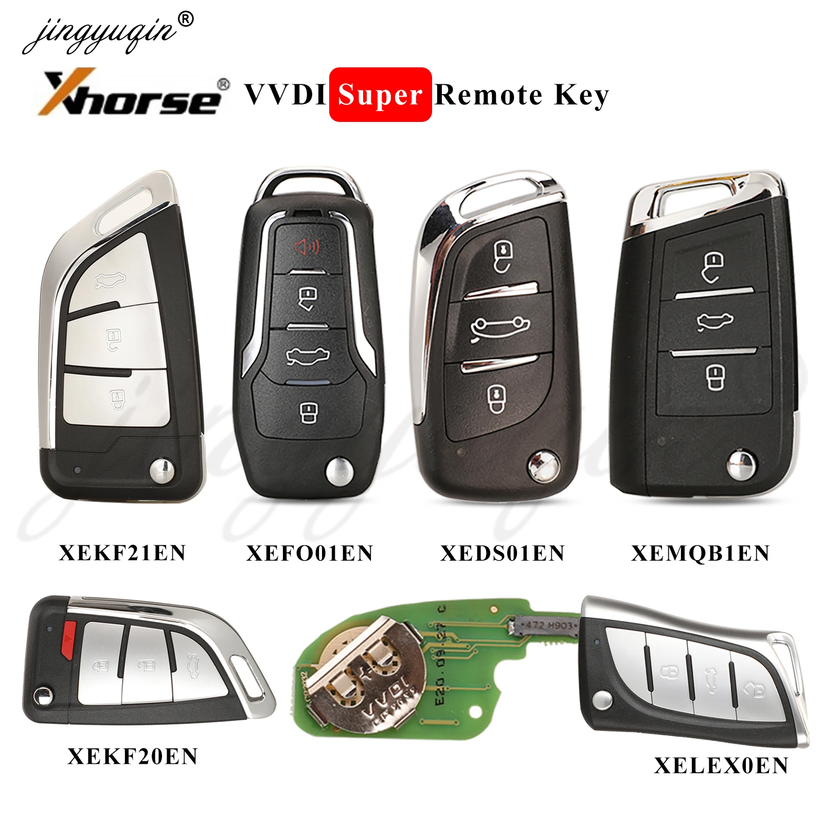 

jingyuqin XEDS01EN/ XEFO01EN XEMQB1EN XEKF21EN XEKF20EN XELEX0EN Супер дистанционный ключ с XT27 XT27A66 Суперчиповый беспроводной ключ для инструмента VVDI