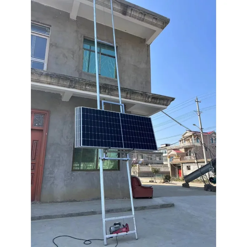 

Photovoltaic Panel Lift Wire Rope Lift 4-25M Construction Elevator Hydraulic Ladder Hoists Lift Electric Steel Solar Panel Glass