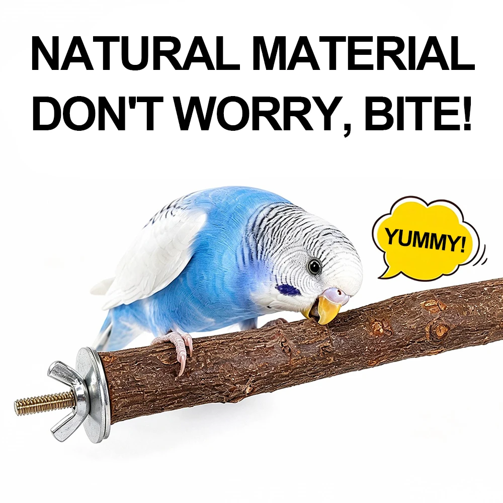 Bird Perch Stand Parrot Station Pole 100% Natural Plum Wood Straight 10-30CM Claw Beak Grinding Birdcage Accessories
