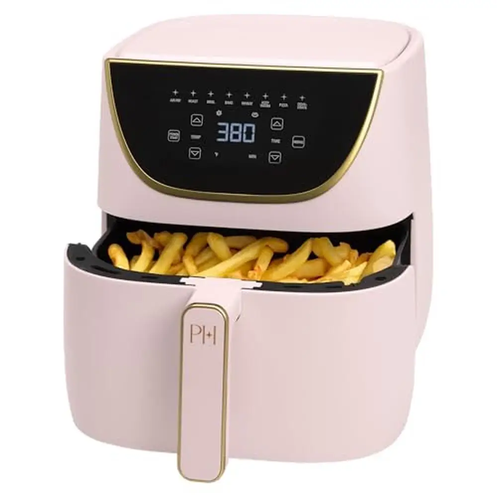 6-Quart Air Fryer Touchscreen Display 8-in-1 Cooking Versatility Easy Clean Dishwasher Safe Plastic 6L Iconic Air Frying