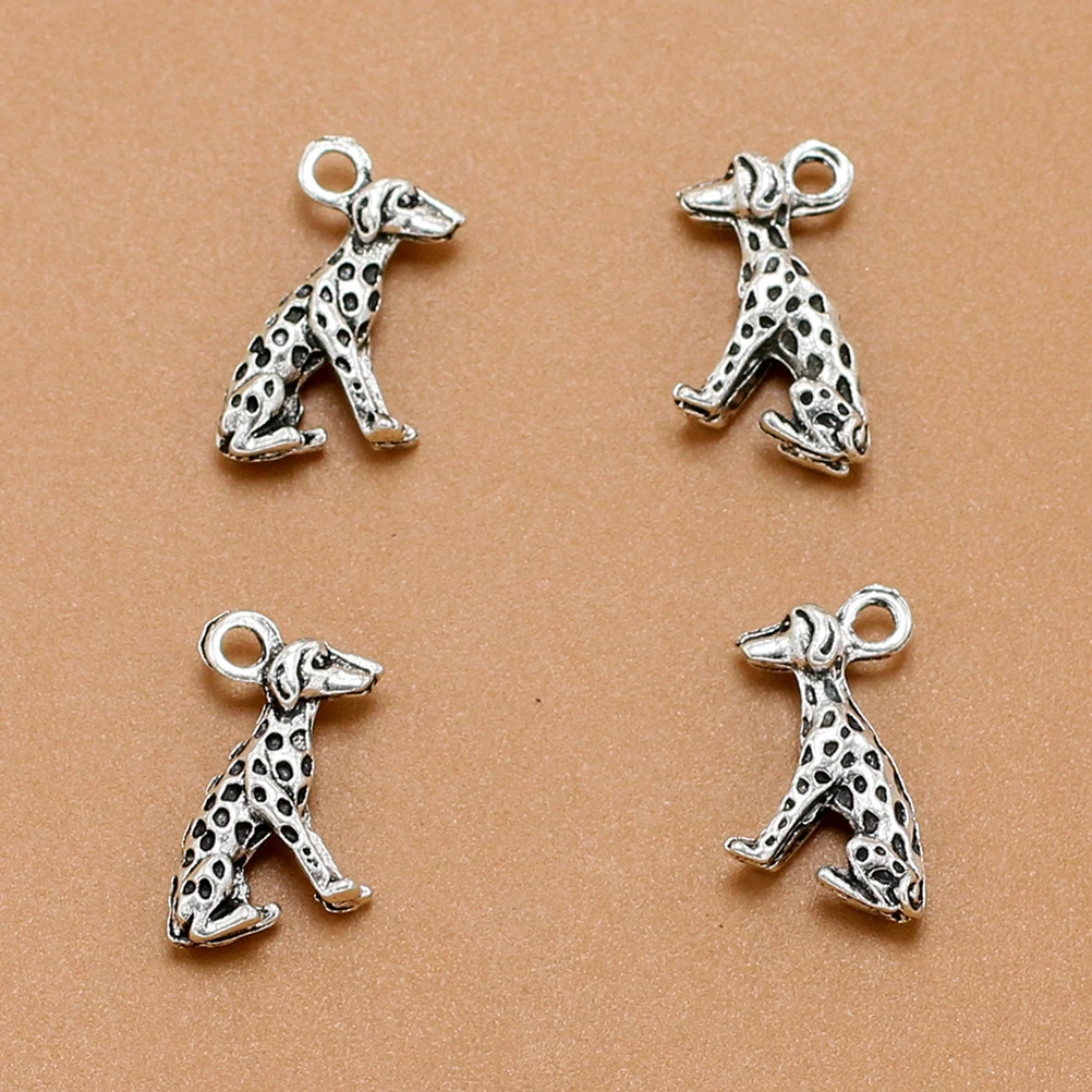 

20pcs Alloy Spotted Dog Pendants Charms Diy Jewelry Making Accessories Necklace Bracelet Keychain Costume Decor Silver