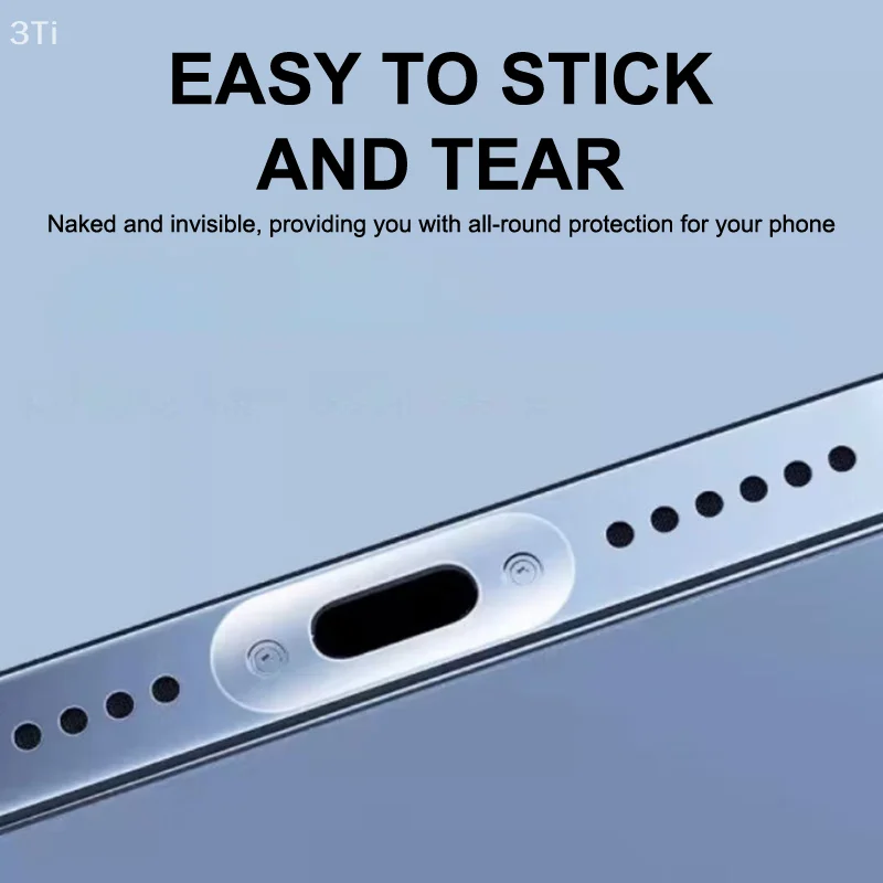 طبقة حماية لمنفذ شحن الهاتف المحمول لهاتف IPhone Type-c Android واجهة مقاومة للخدش فيلم غير مرئي لمنفذ البيانات