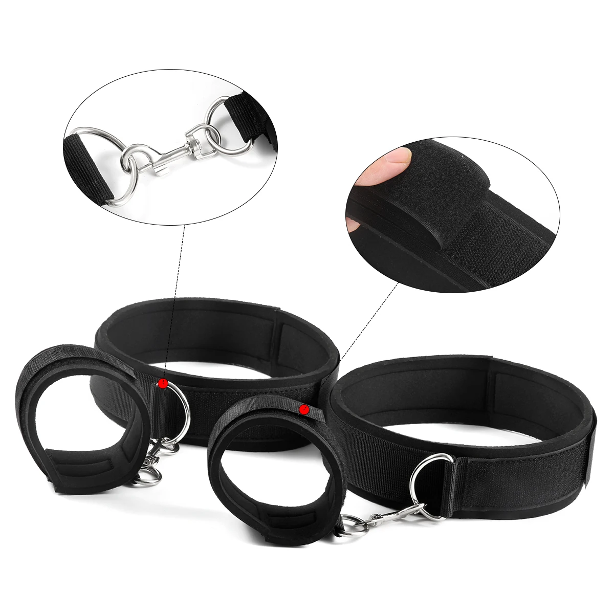 Sex Bondage Wrist & Thigh Cuffs BDSM Restraints Set, Sex Toys for Women with Adjustable Leg Straps Handcuffs for Couple Beginner