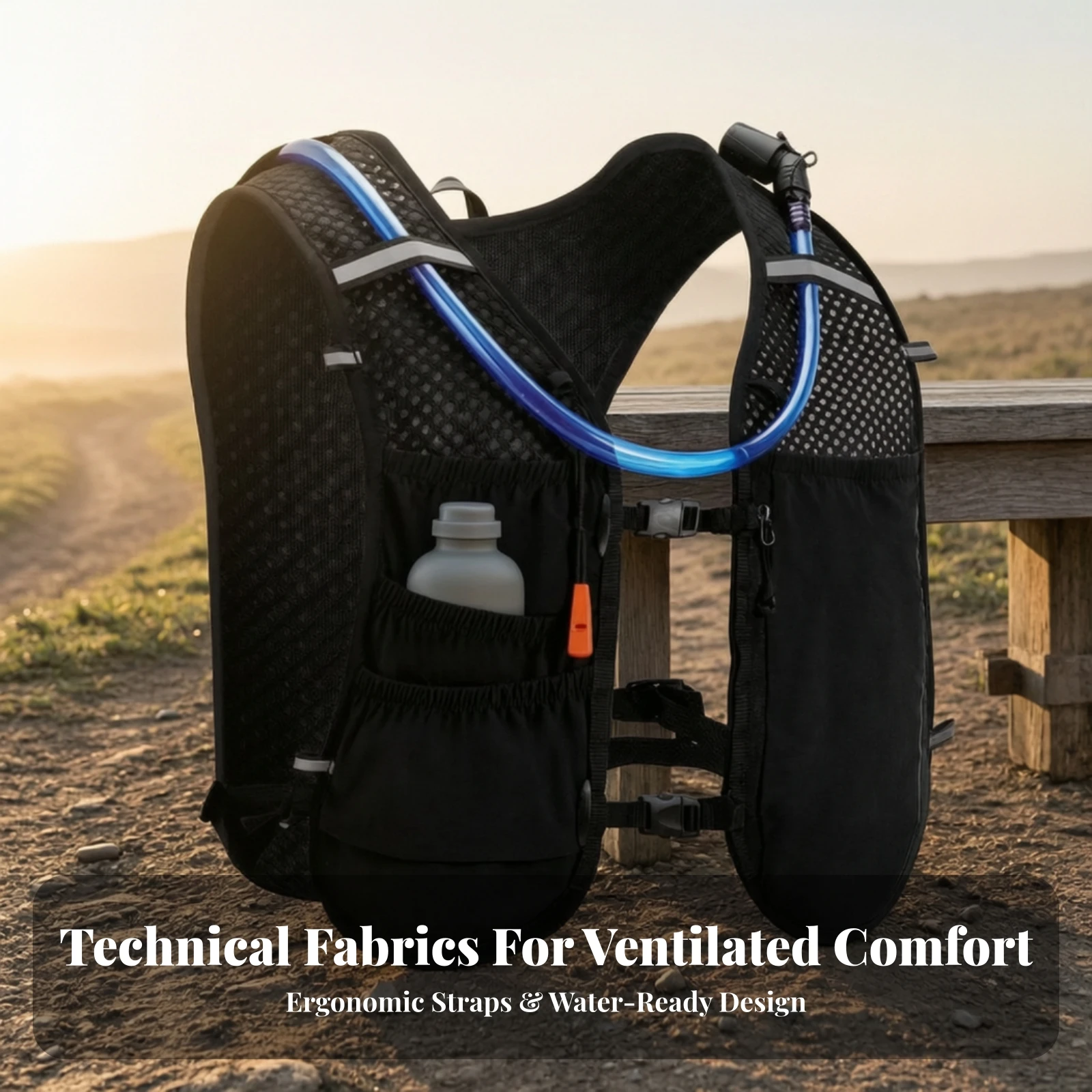 Hydration Backpack Breathable Backpack with Water Bladder Compartment Hiking Hydration Pack Adjustable Outdoor Daypack Ergonomic