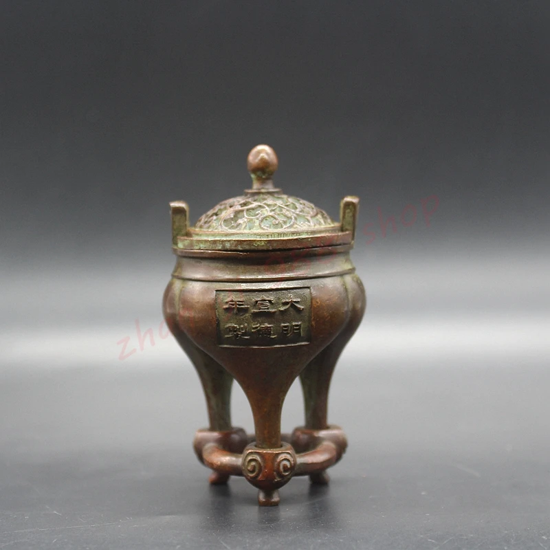 High foot censer with cover, exquisite  Home Furnishing  Ornaments, old objects