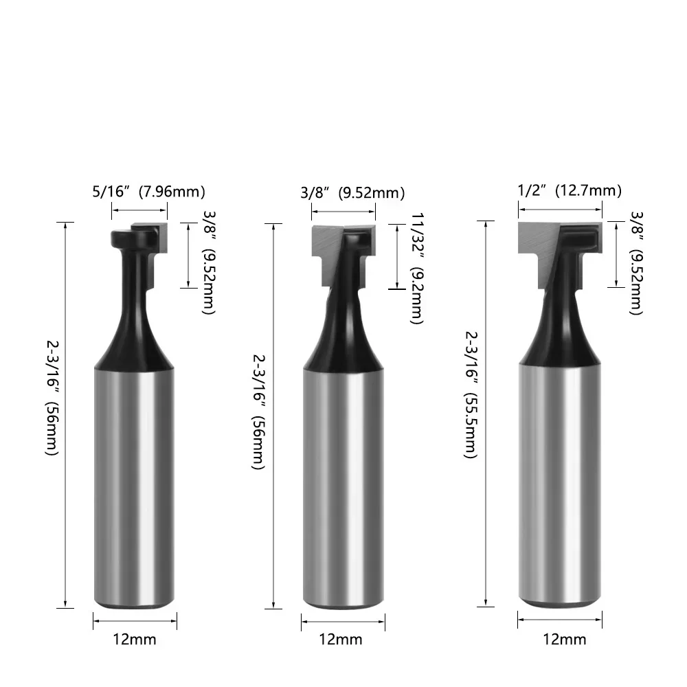 1PC 8mm 6mm 1/4" Shank T-Slot Keyhole Cutter Wood Router Bit Carbide Cutter For Wood Hex Bolt T-Track Slotting Milling Cutters