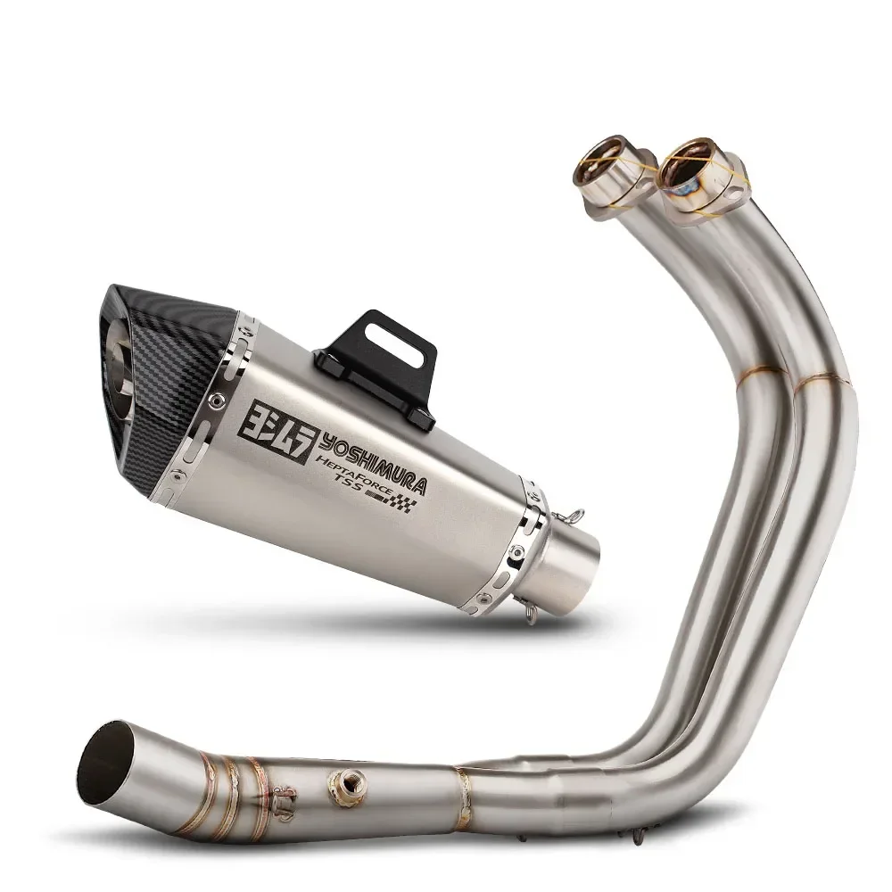 

Motorcycle Exhaust Full System Stainless Front Link Manifold Muffler with DB Killer For Yamaha MT07 FZ07 XSR700 2014-2025