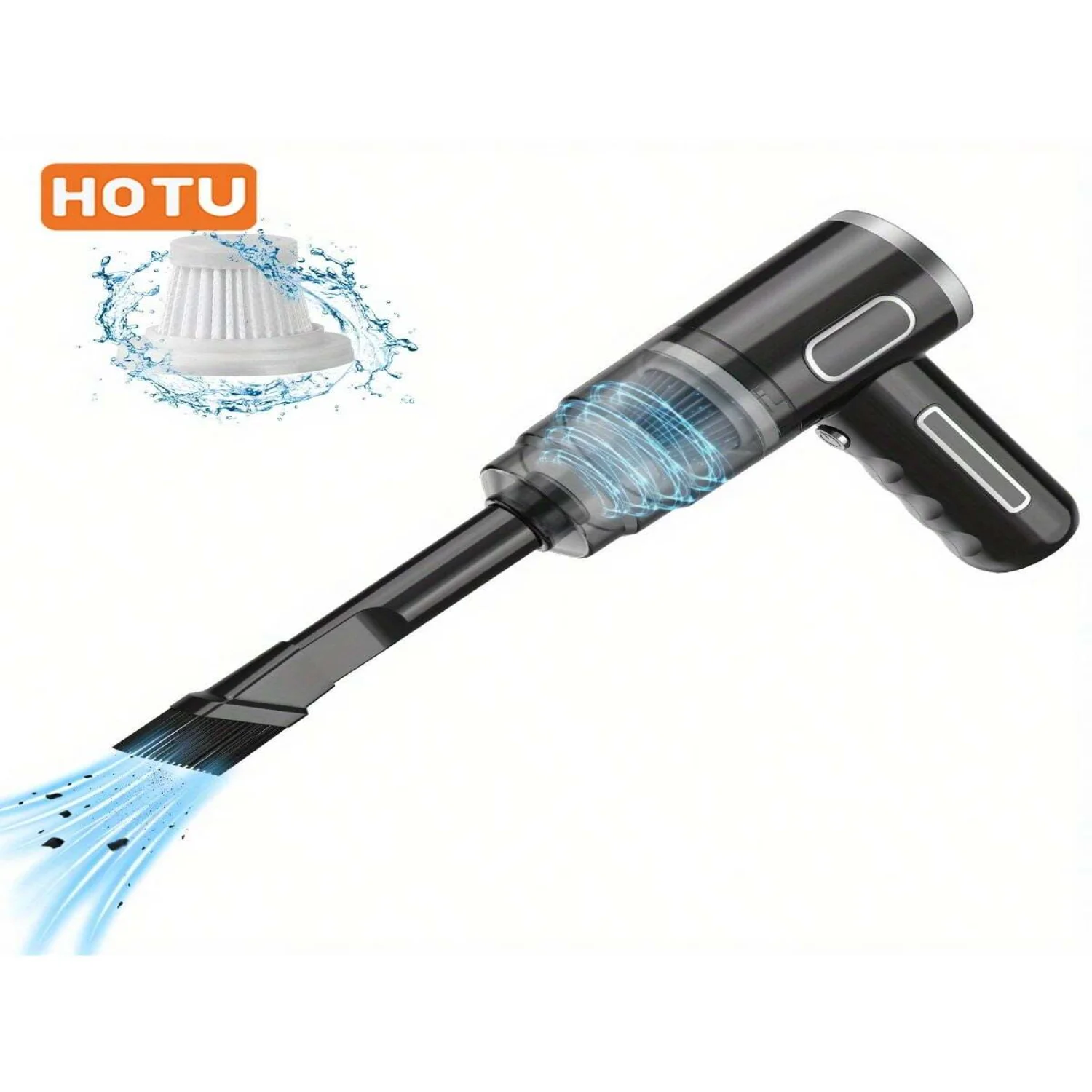 1pc ポータブル車の掃除機 2 フィルター充電式ハンドヘルド自動車掃除機車のワイヤレスダストキャッチャー Cyc