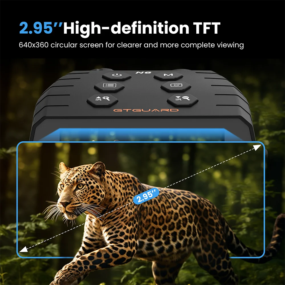 GTMEDIA N6 1080P HD Night Vision Binoculars Infrared Telescope Goggles 5X Digital Zoom Video Playback Day/Night Use For Outdoor