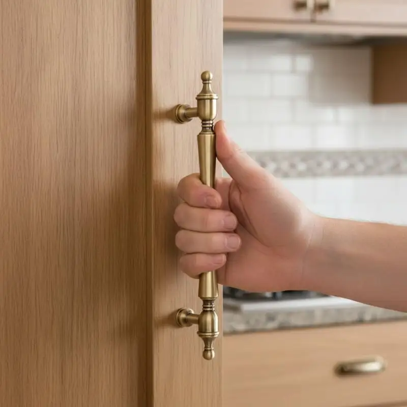 Zinc Alloy Antique-Bronze Cabinet Handle Classic Retro Pull For Wardrobe And Kitchen Furnishings Hardware Accessories