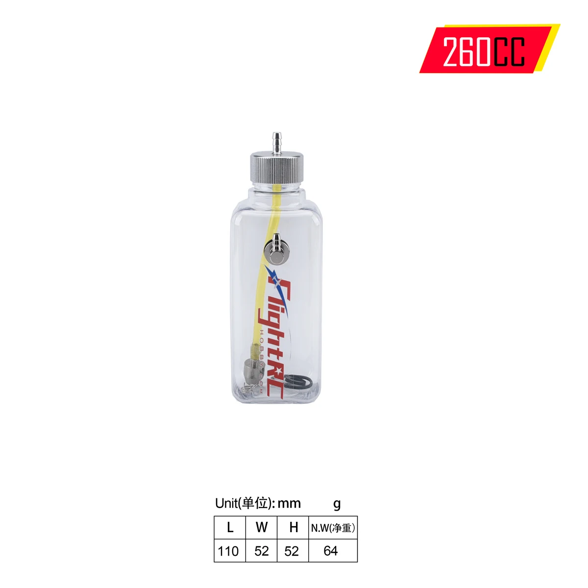 Pièce Modèles Télécommandés Réservoir Carburant Avion RC Yunxwd - 1000ml Transparent 85-120cc Pièces Aéromodélisme