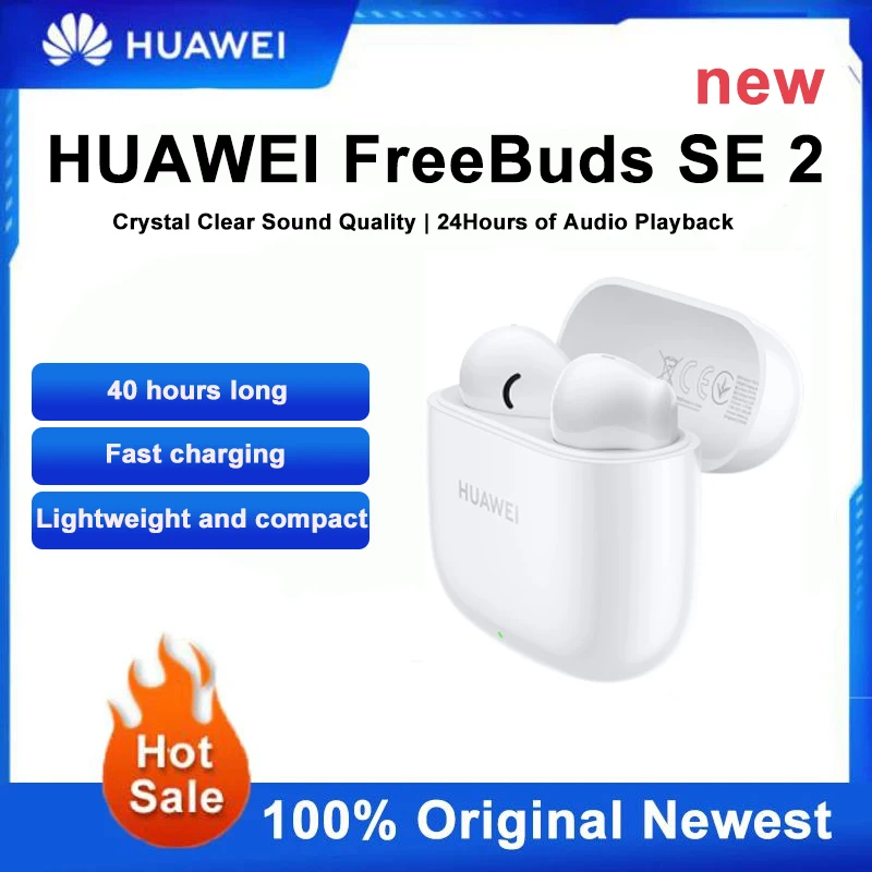 

Новые оригинальные наушники Huawei FreeBuds SE 2, Bluetooth 5,3, Беспроводные спортивные наушники, водонепроницаемые наушники с сенсорным управлением и микрофоном