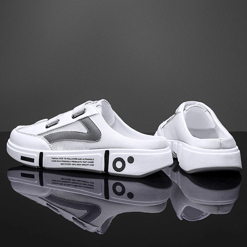 

Summer Breathable Mesh Closed Toe Mule Slides Non-slip Soft Sole Lightweight Casual Indoor Outdoor Beach Half Slippers
