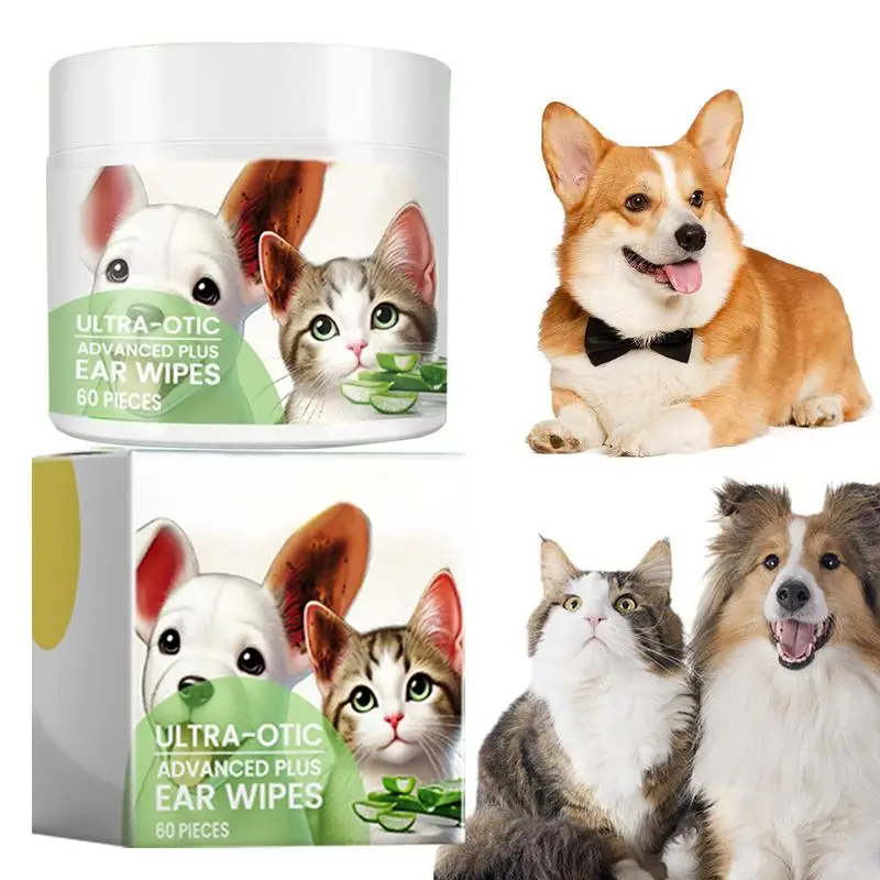 Pet Ear Cleaner Removes Ear Mites Dirt And Wax Relieves Redness And Pain Non-irritating Soothing Wipes For Cats And Dogs