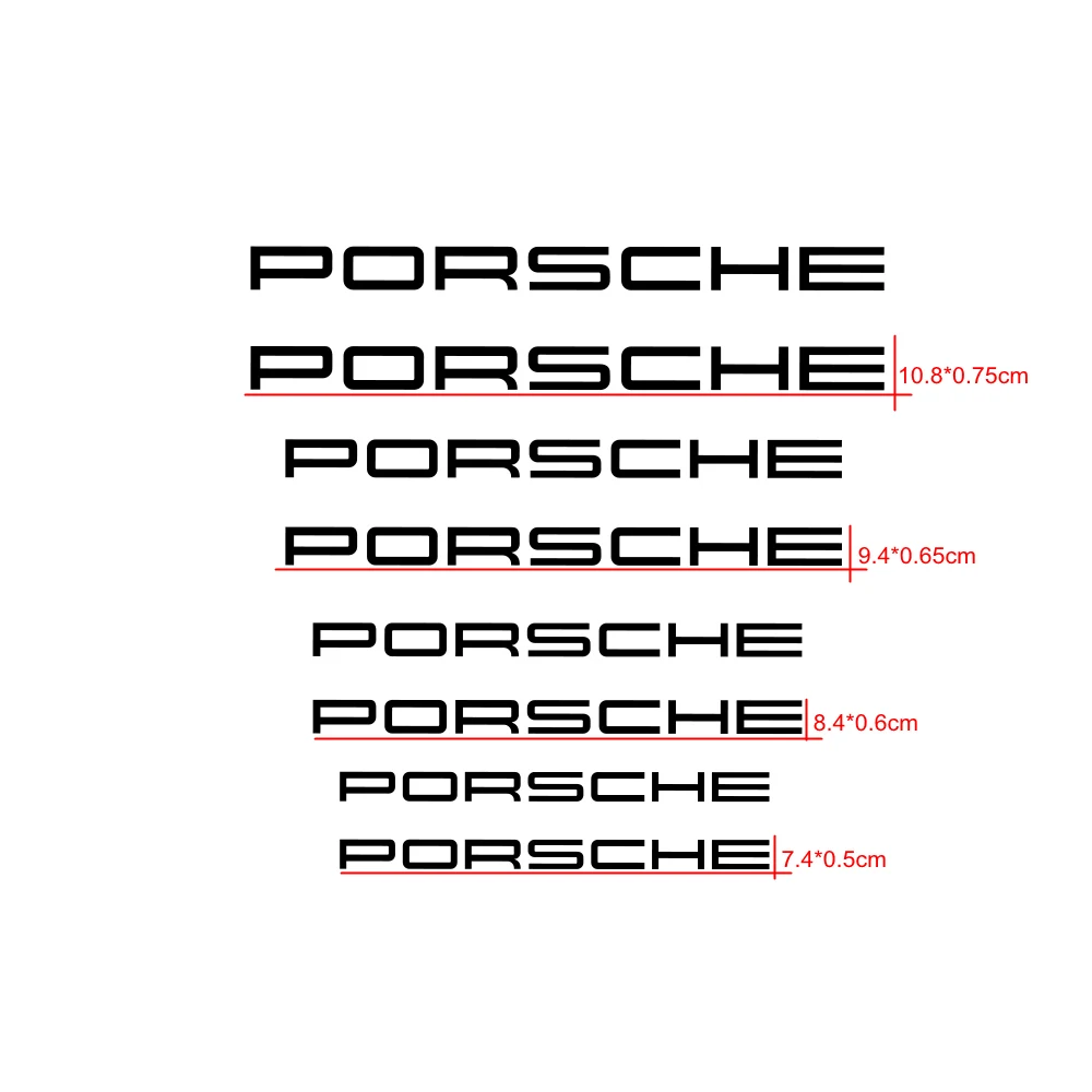 6PCS for Porsche Brake Caliper High Temp Vinyl Decal Sticker Heat Resistant