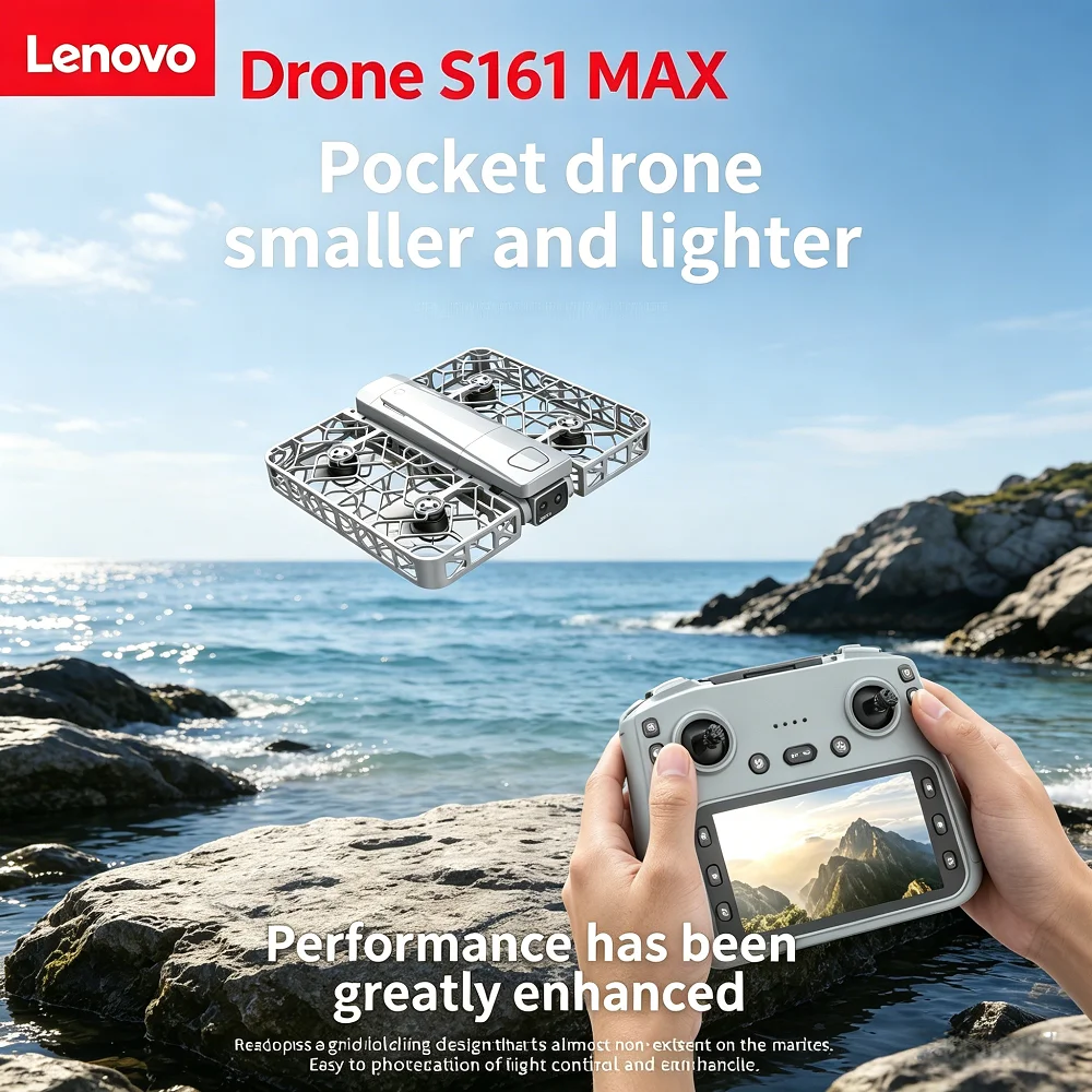 

Lenovo S161 MAX Brushless RC Drone 4K HD Dual Camera Electrically Adjustable Lens Real-time Image Transmission Trajectory Flight