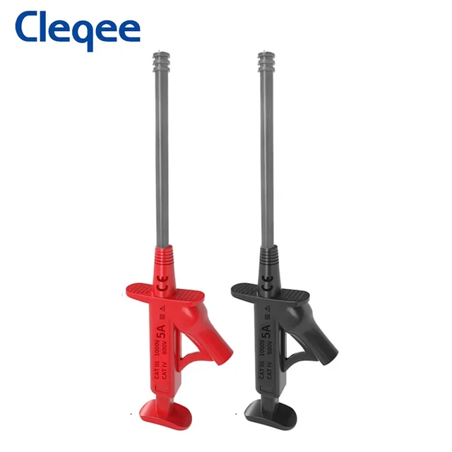 Cleqee P30042 szybki hak testowy profesjonalna izolowana elastyczna sonda testowa wysokiego napięcia 4mm gniazdo bananowe 1000V