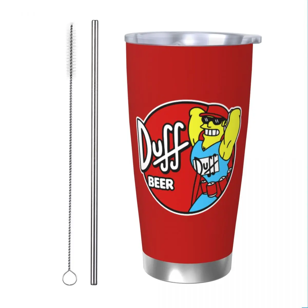 Vaso aislado de cerveza Duffs con tapa, tazas de café al vacío, botella de viaje al aire libre, 20oz