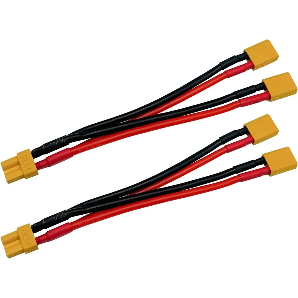 FOR XT30 Parallel Connector 2 Male To 1 Female Y Splitter Cable Harness For RC Battery Power Distribution Wire Adapter