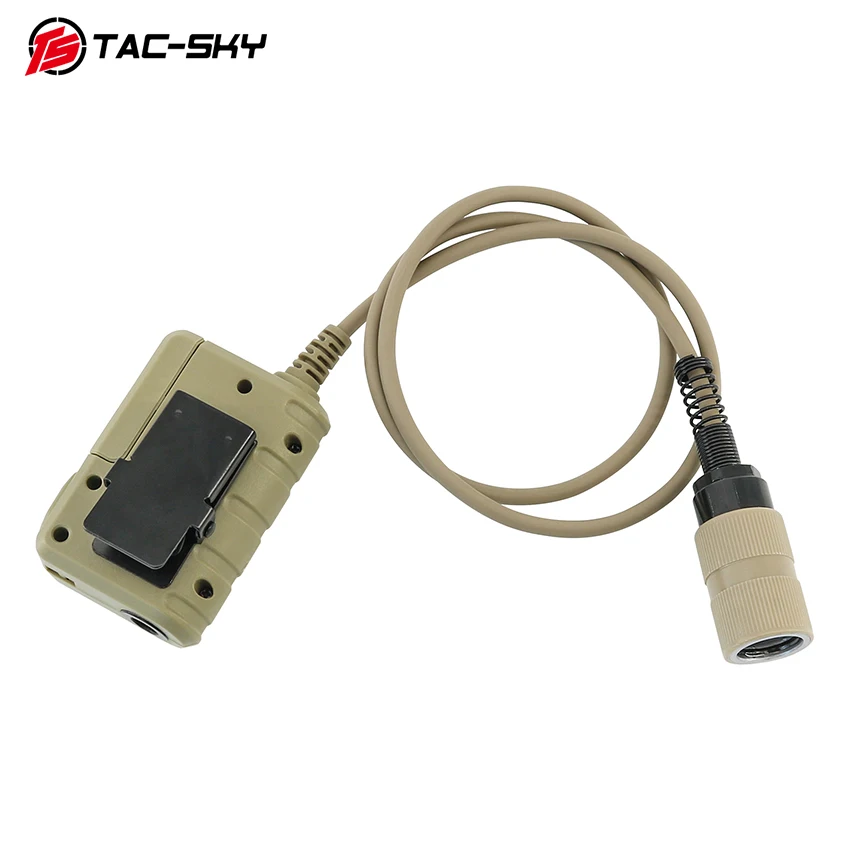 TS TAC-SKY 6-pin Extension Cable PTT Adapter with Conversion Cable for Tactical Headsets Mobile Phone for Music and Calls