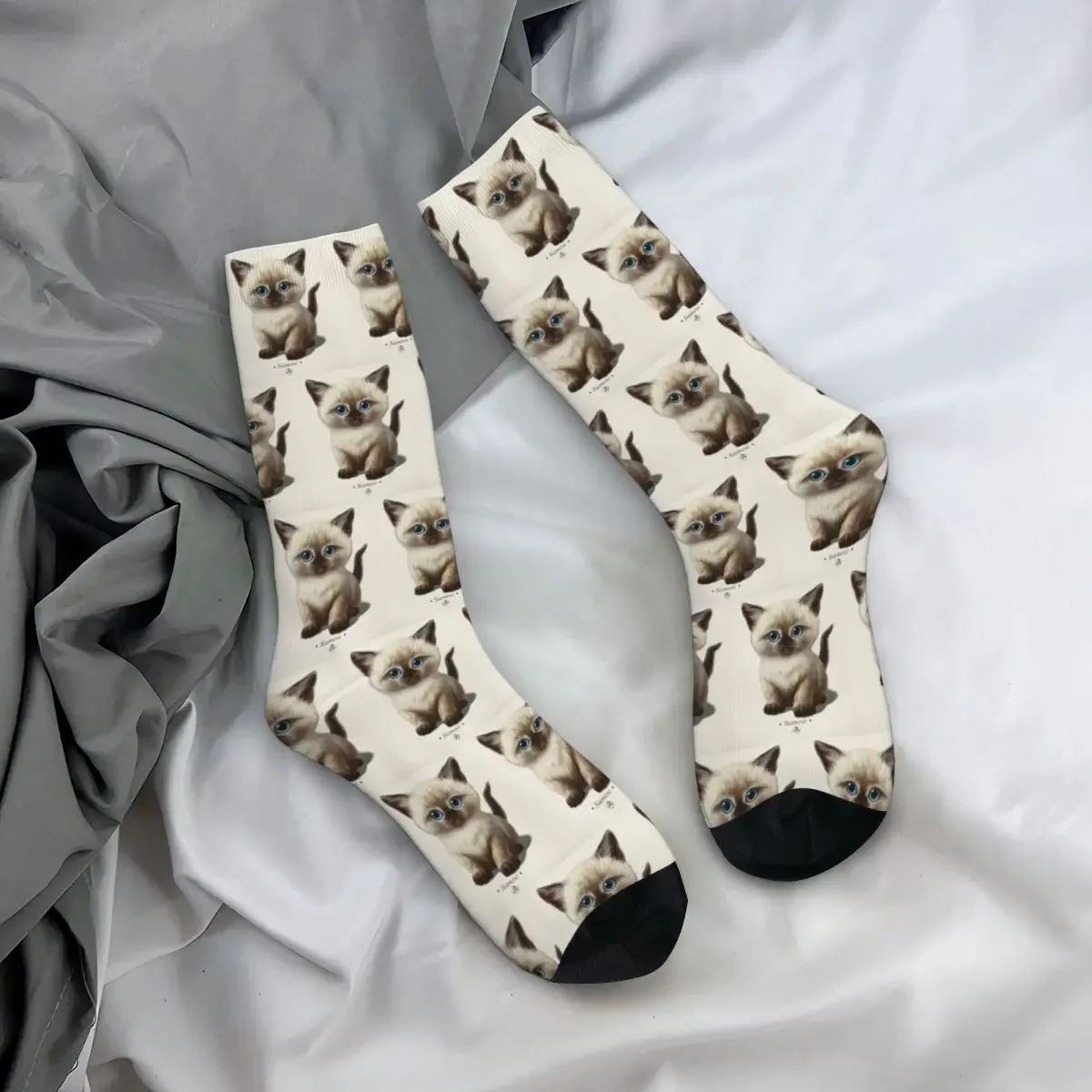 Cataclysm-Siamese Kitten Classic Socks Harajuku Super Soft Stockings All Season Long Socks na prezent urodzinowy dla kobiet i mężczyzny