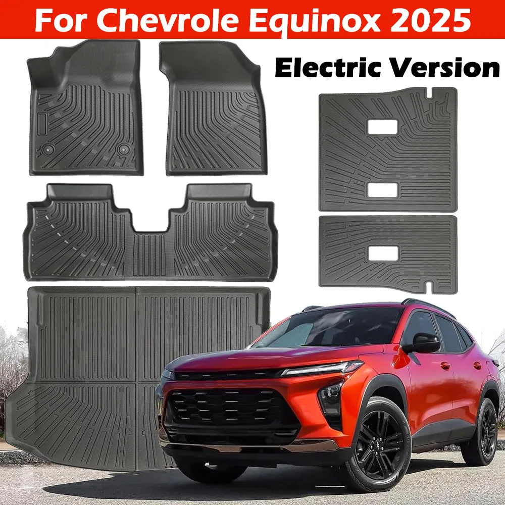 

Floor Liners & Cargo Liners & Backrest Mat for 2025 Chevy Equinox,TPE All Weather Protection Floor Liners Accessories(for EV)