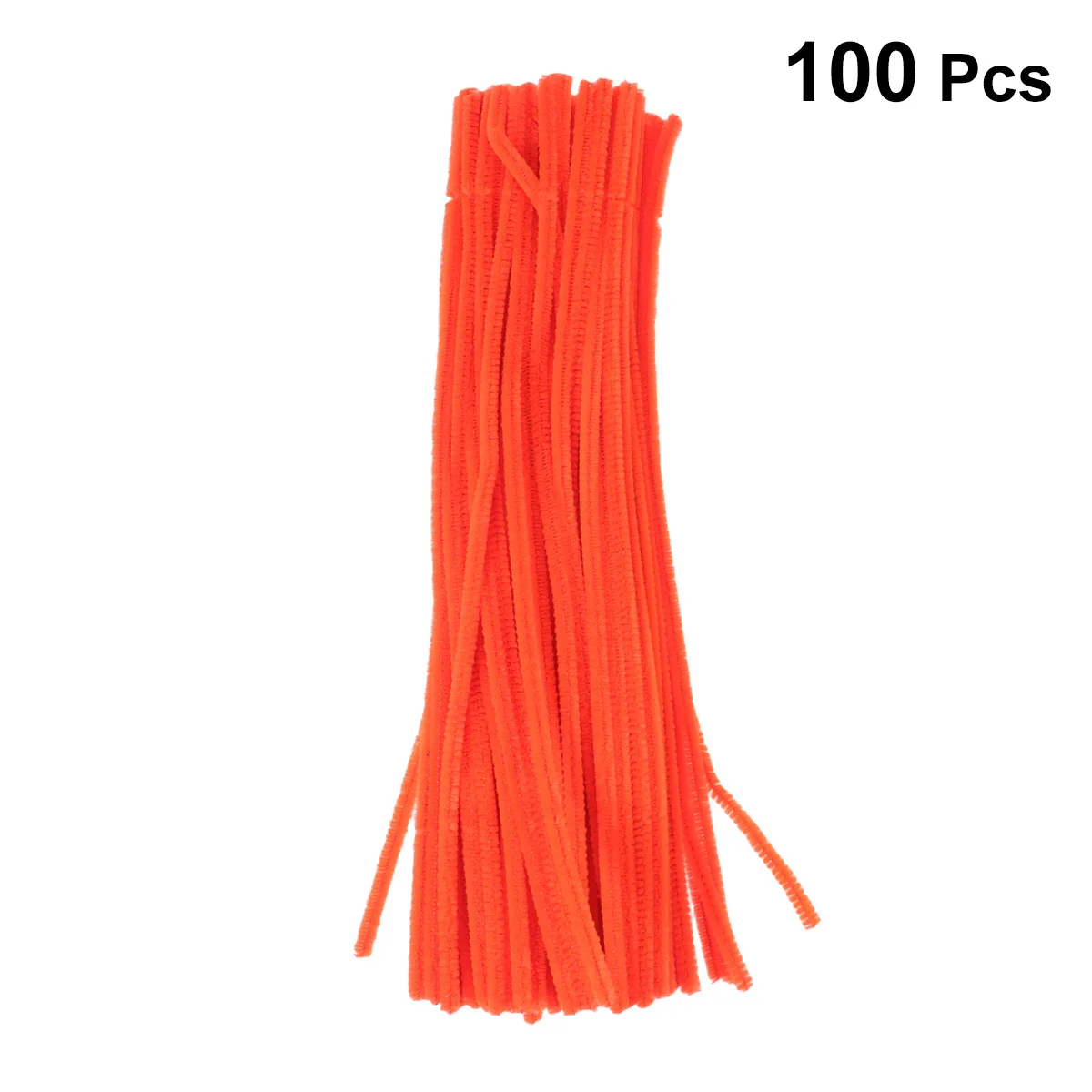 

100pcs Twistable Bendable Diy Stick Chenille Stems For Kids Flexible Flocking Sticks Art Craft Orange