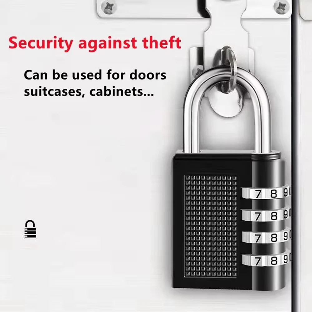 New Metal 4-digit Code Lock Outdoor Waterproof Padlock Suitcase Luggage Code Lock Home Locker Code Padlock Room Security Lock