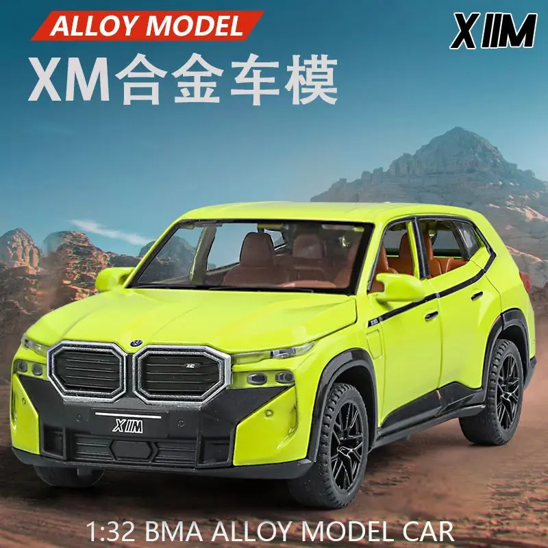 1:32 BMW XM New Energy SUV Alloy Model Six Open Doors Light Sound Pull Back Function Simulation Vehicle Desktop Display Gift