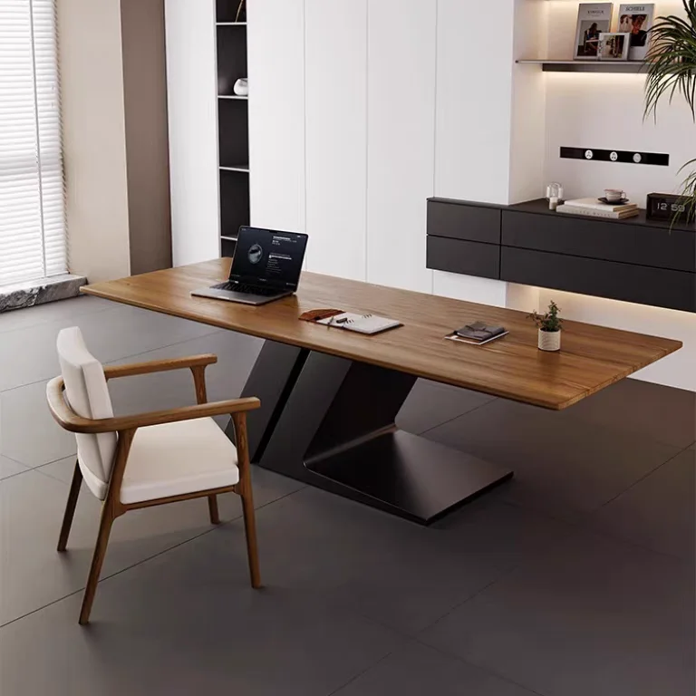 

Nordic medieval style desk creative dining table home designer desk worktable to living room solid wood long table