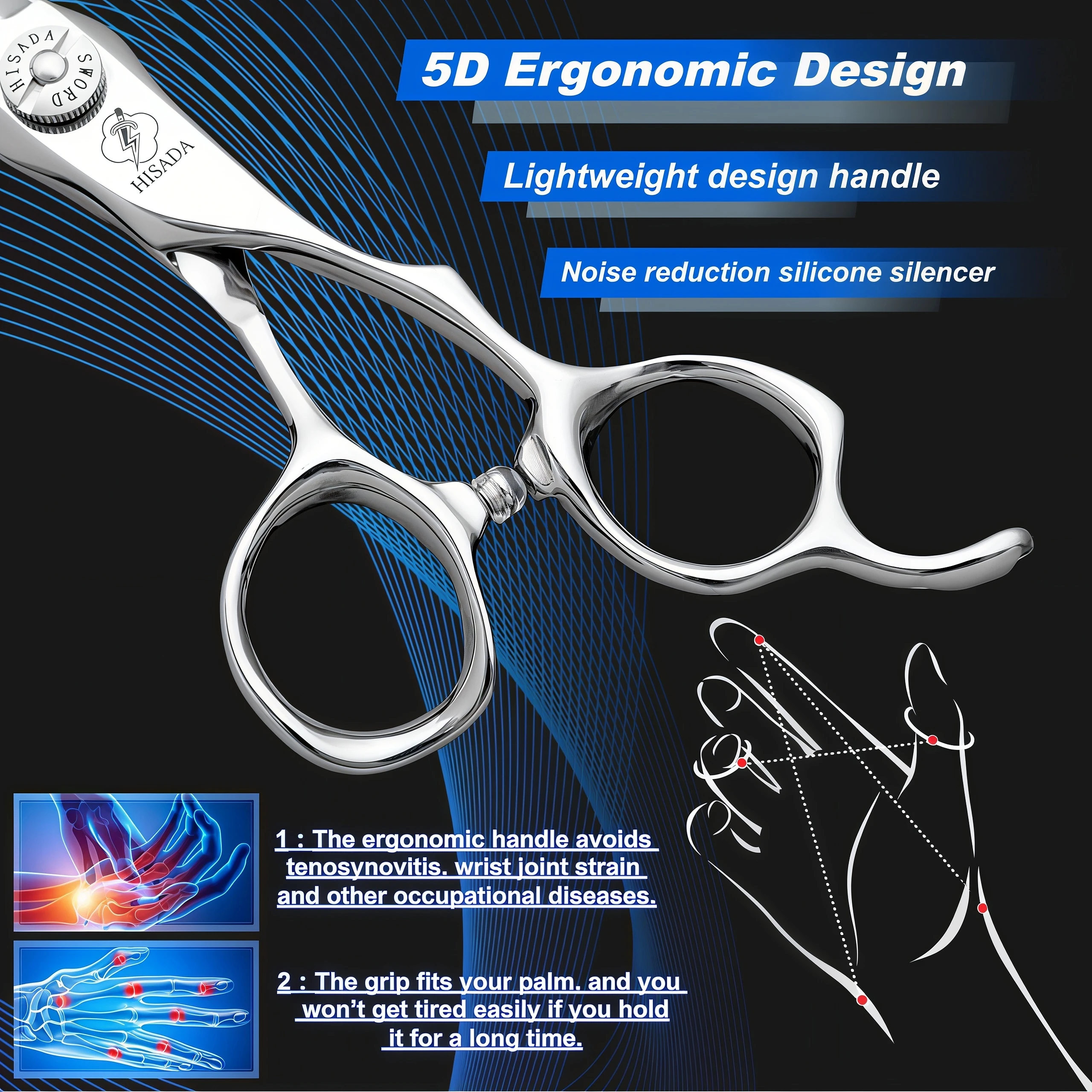 Hisada Professionelle Friseurscheren, Spezielle Haarschneidewerkzeuge Für Friseursalons, Effilierscheren, Haarscheren Sbbe14631A47040A691393B64D67Bda58C