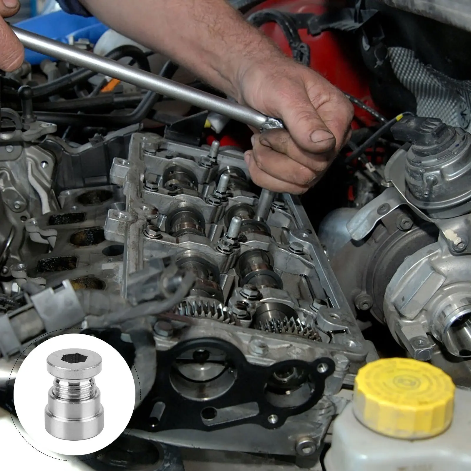 

Bung Stepped Notched Mounting Plug Iron Threaded Part For Auto Repair Tools Silver