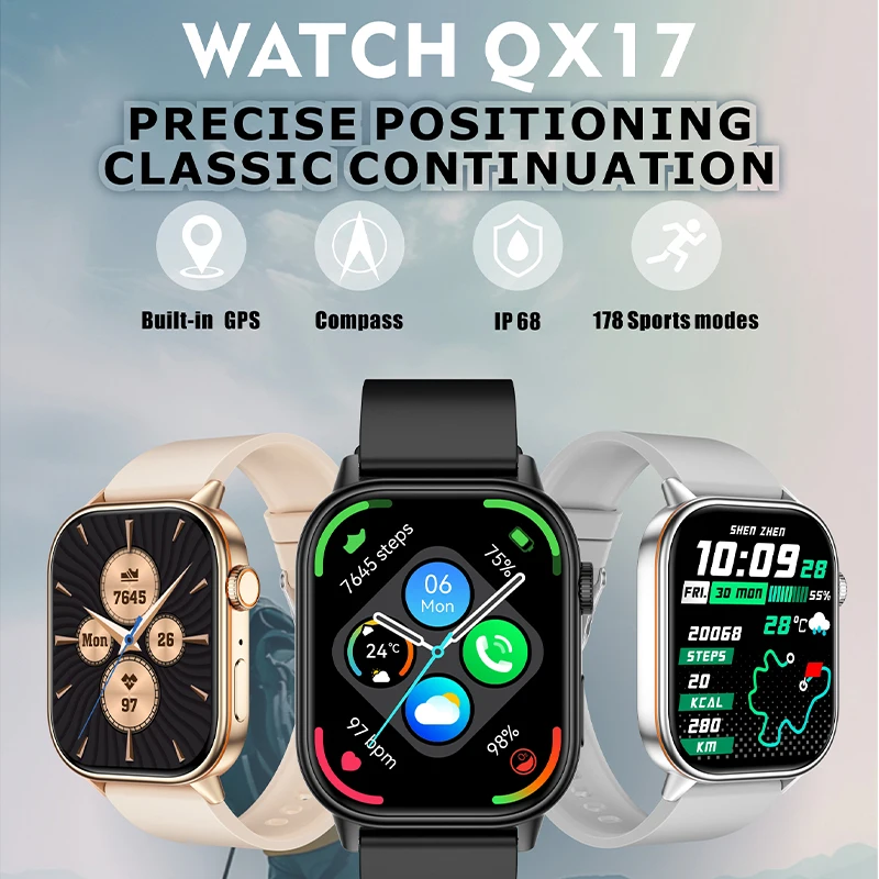 Новый мужской GPS Smart 5.3, Bluetooth-вызов, 2,01-дюймовый HD-экран, мониторинг сердечного ритма и кислорода в крови, несколько спортивных режимов, часы