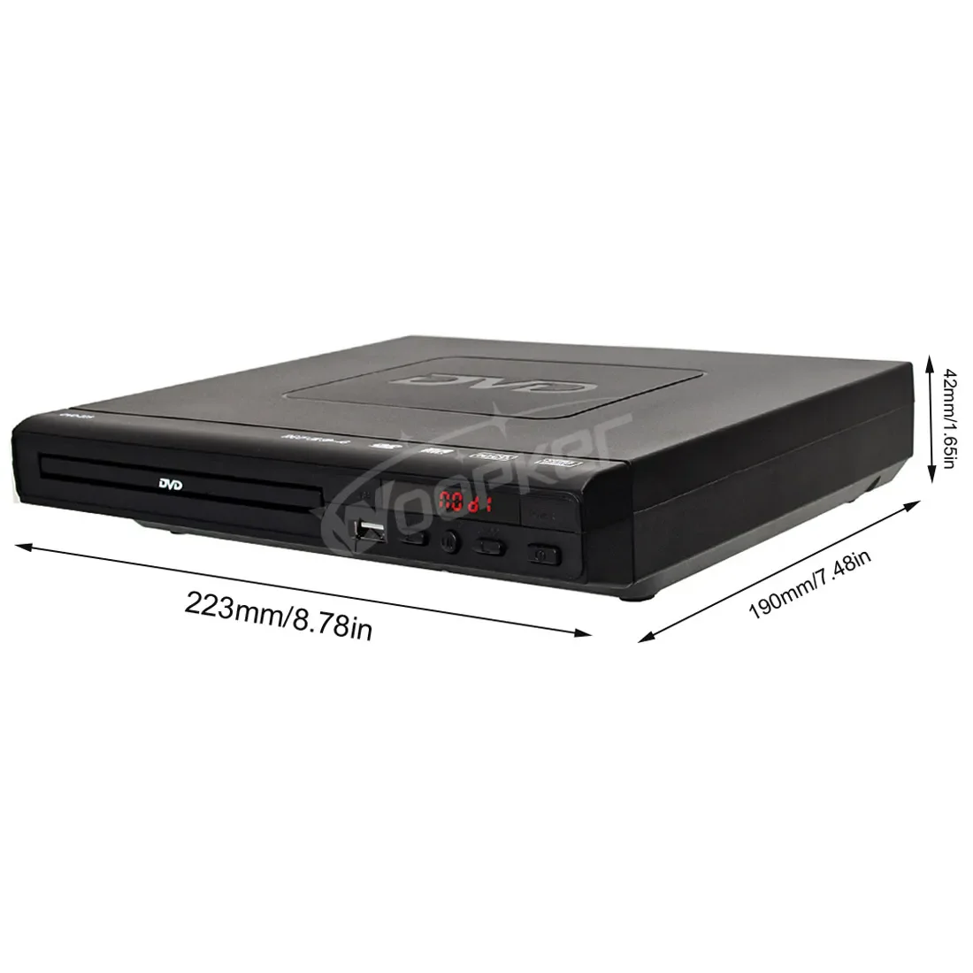 Obrázek 5: Woopker DVD-225 hráč multi region eu digitální TV disk hráč podpora DVD cédéčko MP3 MP4 VCD USB domácí divadlo systém