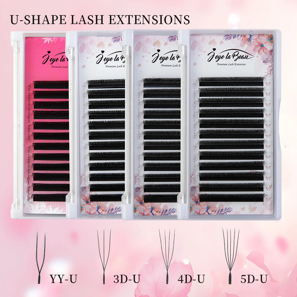 Godin U-vormige YY 3D 4D 5D Wimpers Verlenging Handgemaakte Premium Zachte Premade Fan U Wimpers Schoonheid Make-up W Bloom Wimpers