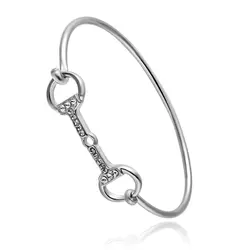 Horse Snaffle Bit Bracelet Double Horse Stirrup Rhinestone Bracelet