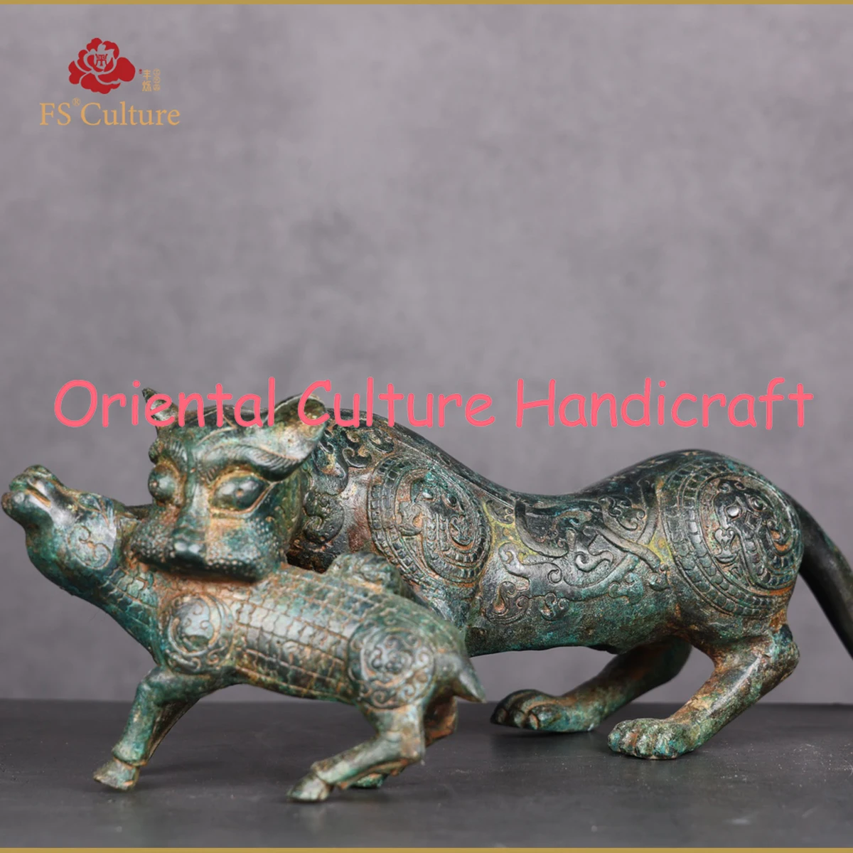 Imitation Of Ancient Chinese Tiger Predation Shape Of Bronze, Exquisite Handicraft Ornaments, Worthy Of Collection