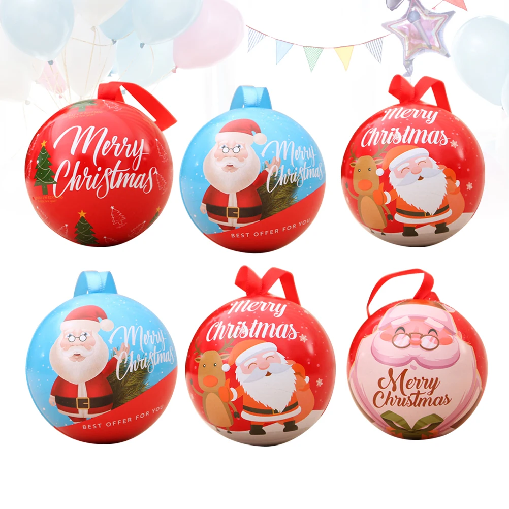 

6 Pcs Ball Shaped Boxes Reusable Ball Shaped Box Tree naments Party Favors Decorations Hanging Gifts