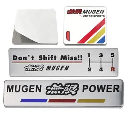 For Honda Mugen Power Motor Sports Civic Accord CRV Fit Aluminum Car Badge Sticker Trunk Body Fender Window Trim Accessories