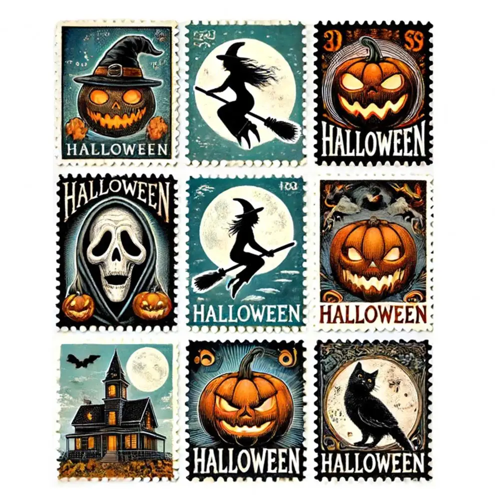 

Ghost Pumpkin Witch Cat Stamps Spooky Halloween Stamp Set for Diy Scrapbooking Card Making Ghost Pumpkin Cat for Journaling