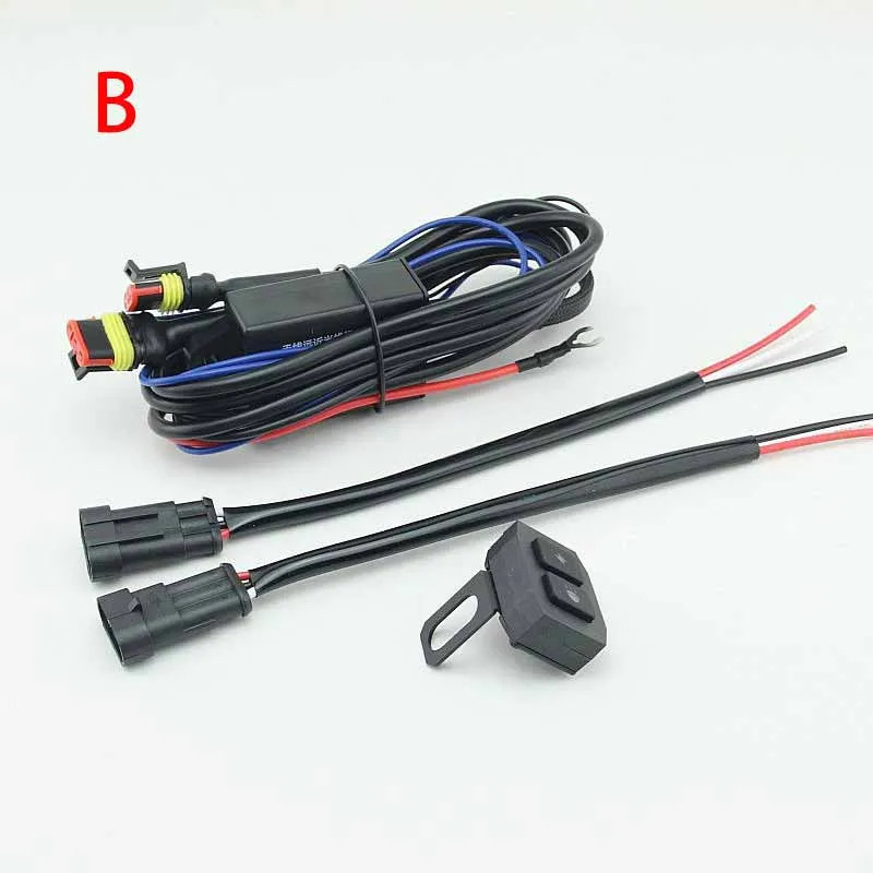 Motorcycle LED Fog Light Headlight Wiring Harness Burst Flash Left and Right Flash Wiring Harness Far and Near Wire Harnesses