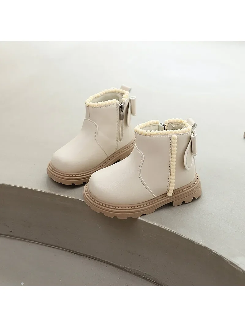 Nouveaux enfants bottines mode printemps automne filles bottes courtes en cuir élégant princesse défilé enfants décontracté plate-forme bottes