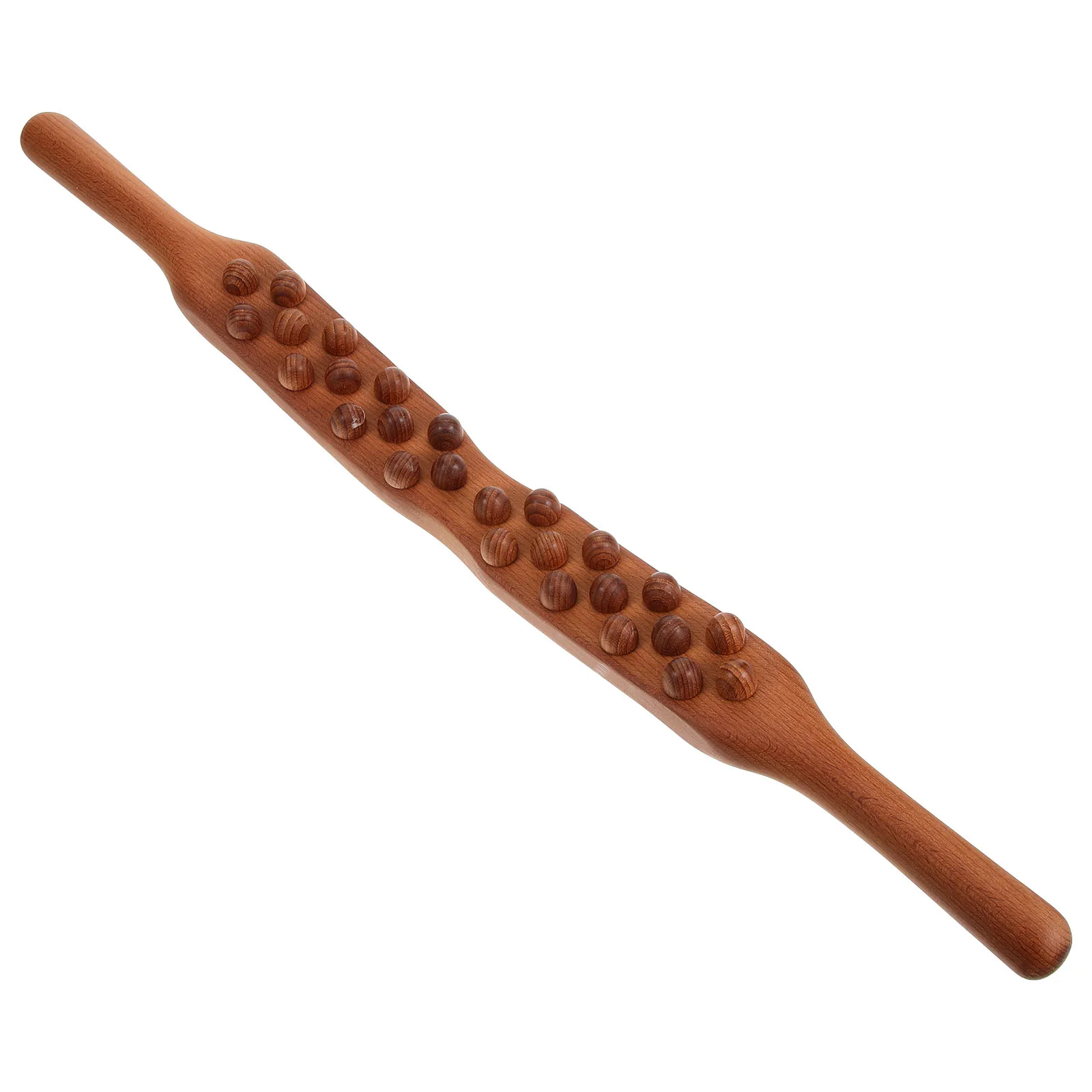 

Natural Wood Massage Stick Olive Bead Roller Back Body Massager Portable Handheld Therapy Roller for Legs Feet Acupoint Relief