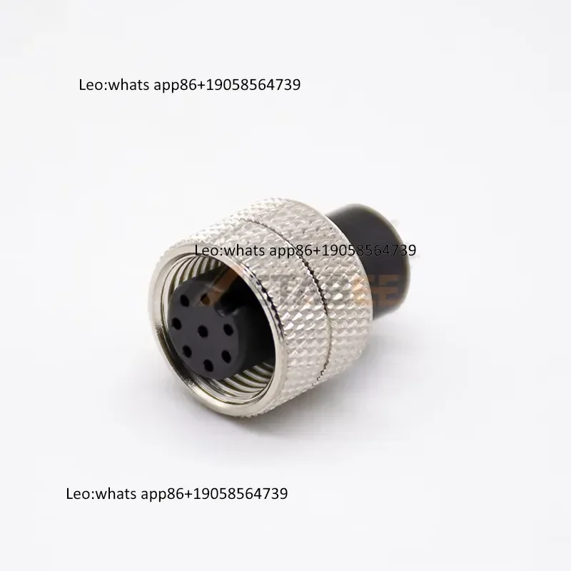 8 Pin M12 A-Coded Female Connector Straight Solder Cup Molded Socket
