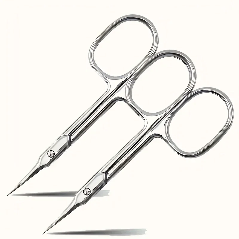 

2pcs Stainless Steel Precision Curved Scissors for Manicure and Pedicure Ergonomic Design for Dead Skin,Hangnail,Callus Removal
