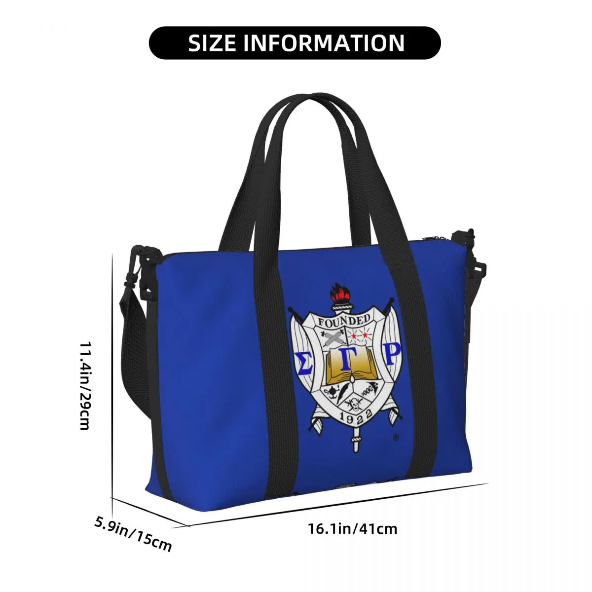 กระเป๋าเดินทางชายหาด Sigma Gamma Rho 1922 กระเป๋าโท้ทความจุขนาดใหญ่สำหรับออกกำลังกาย โยคะ ช้อปปิ้ง กระเป๋าสะพายไหล่สำหรับผู้หญิง